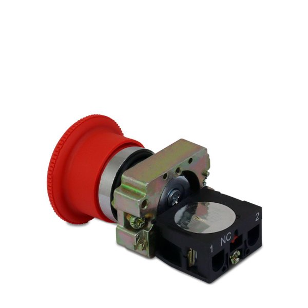 Botão de Emergência XB2-BS542 Metálico Gira Destrava 1NF Vermelho