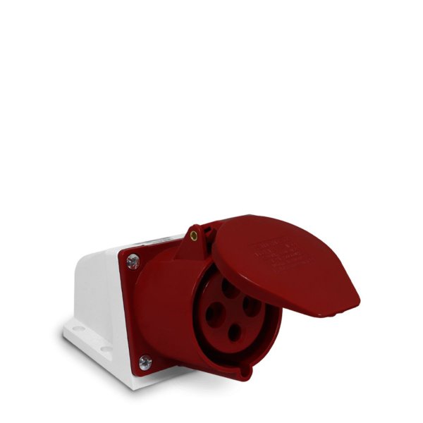 Tomada de Parede ou Sobrepor 124 3P + T 6H 380Vca / 32A Vermelho