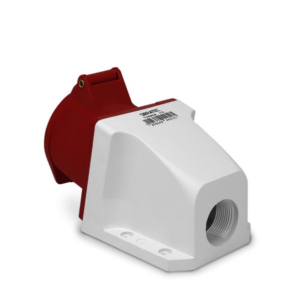 Tomada de Parede ou Sobrepor 124 3P + T 6H 380Vca / 32A Vermelho