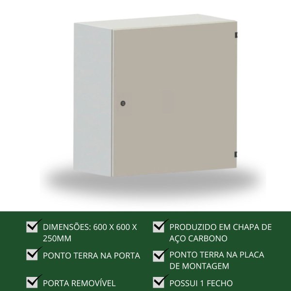 Quadro de Comando MD14 600x600x250 Opção Painéis